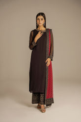 3 Piece Chiffon Embroidered Suit (FL0046)